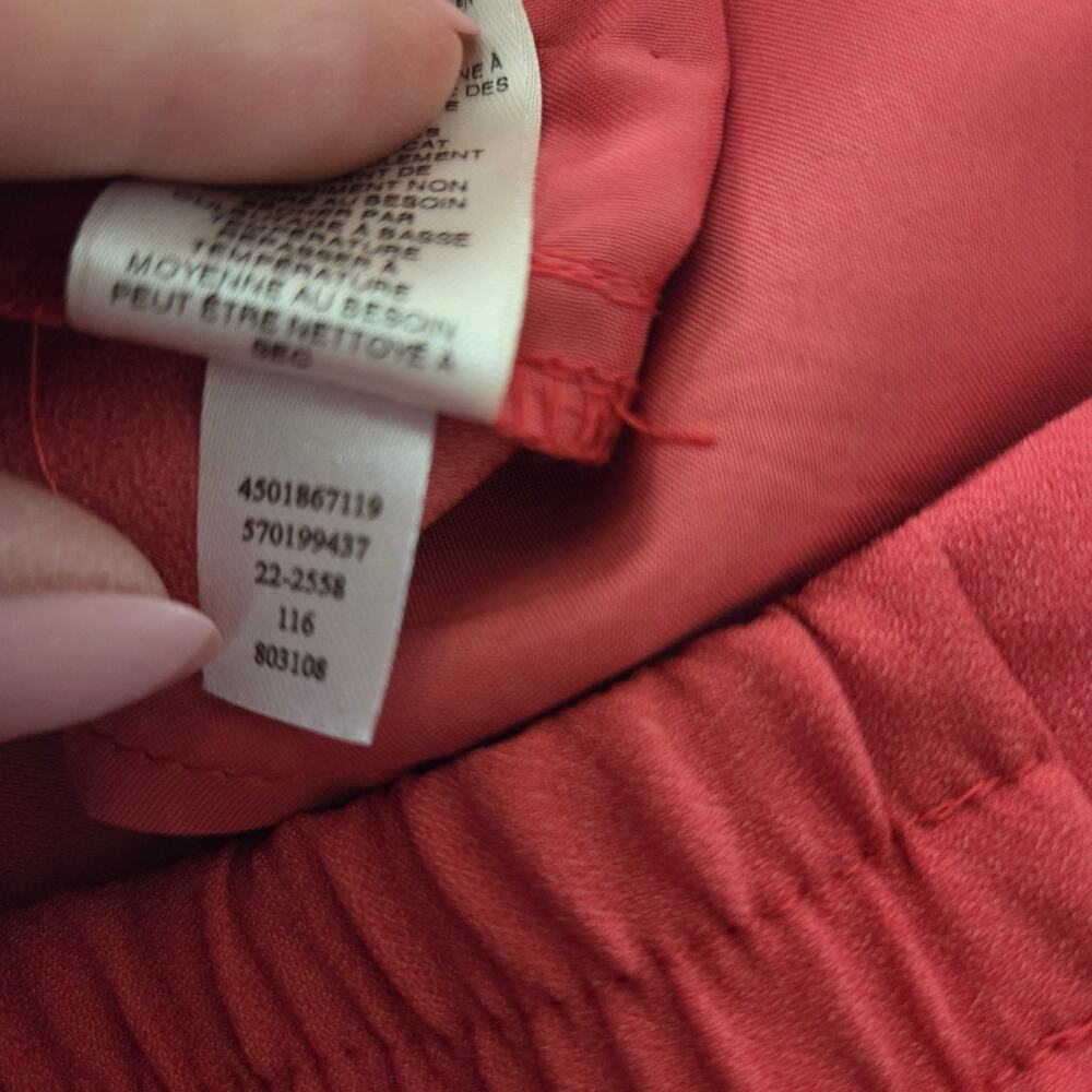 WHBM | The Wide Leg Watermelon Pink Center Press Trousers Pockets Long Tall - Picture 10 of 10